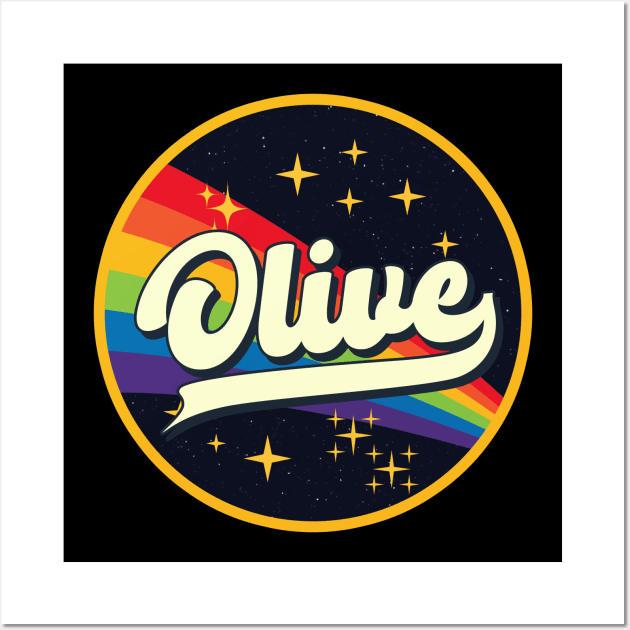 Olive // Rainbow In Space Vintage Style Wall Art by LMW Art